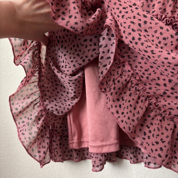 A Beautiful Soul Dot Printed Ruffle Trim Flattering Mini Dress - Picture 7 of 11